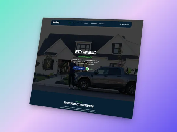 Freshly Window Cleaning website by Red Rock Web Design
