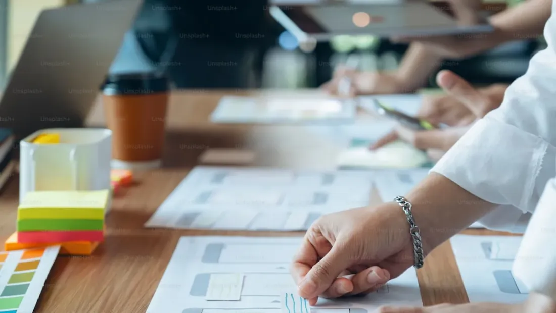 Laptop showing a website sitemap with page structure on screen