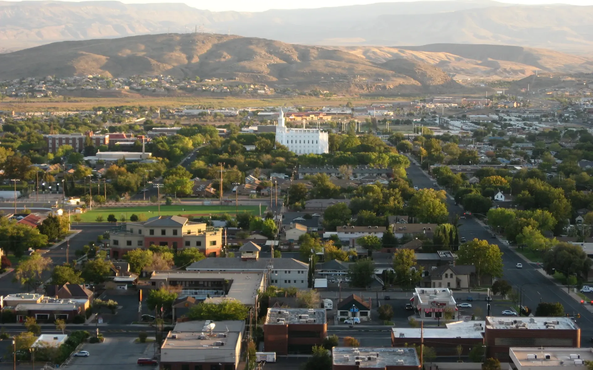 Aerial view of St. George, Utah