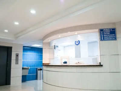 Modern medical office reception area with natural light