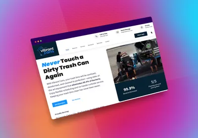 Vibrant Cans trash bin cleaning service website