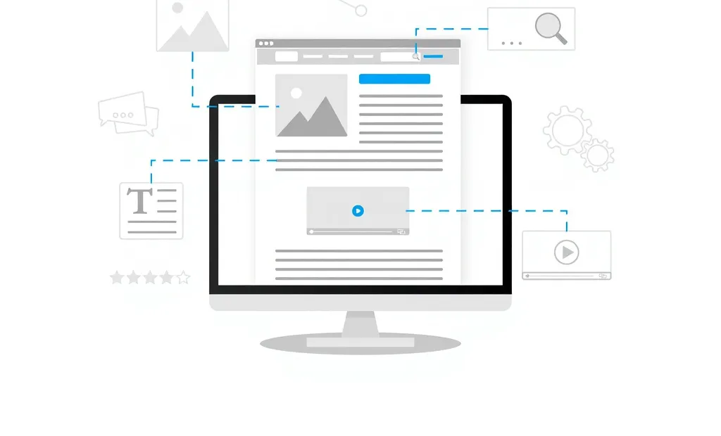 Diagram of a website showing where all of the content is intended to be placed for SEO