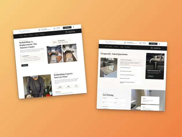 Young Again Refinishing website, designed and built by Red Rock Web Design