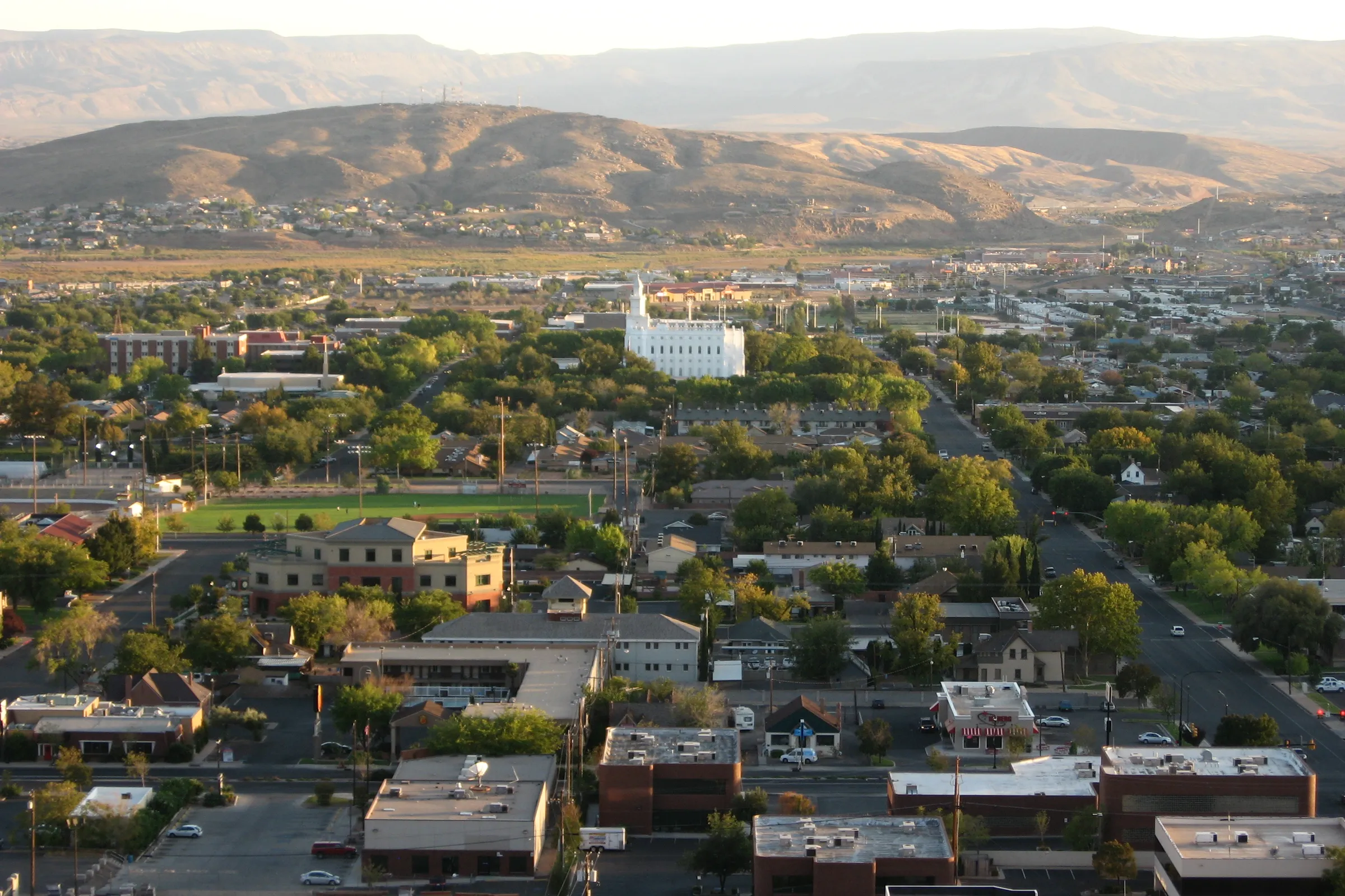 Aerial view of St George, Utah