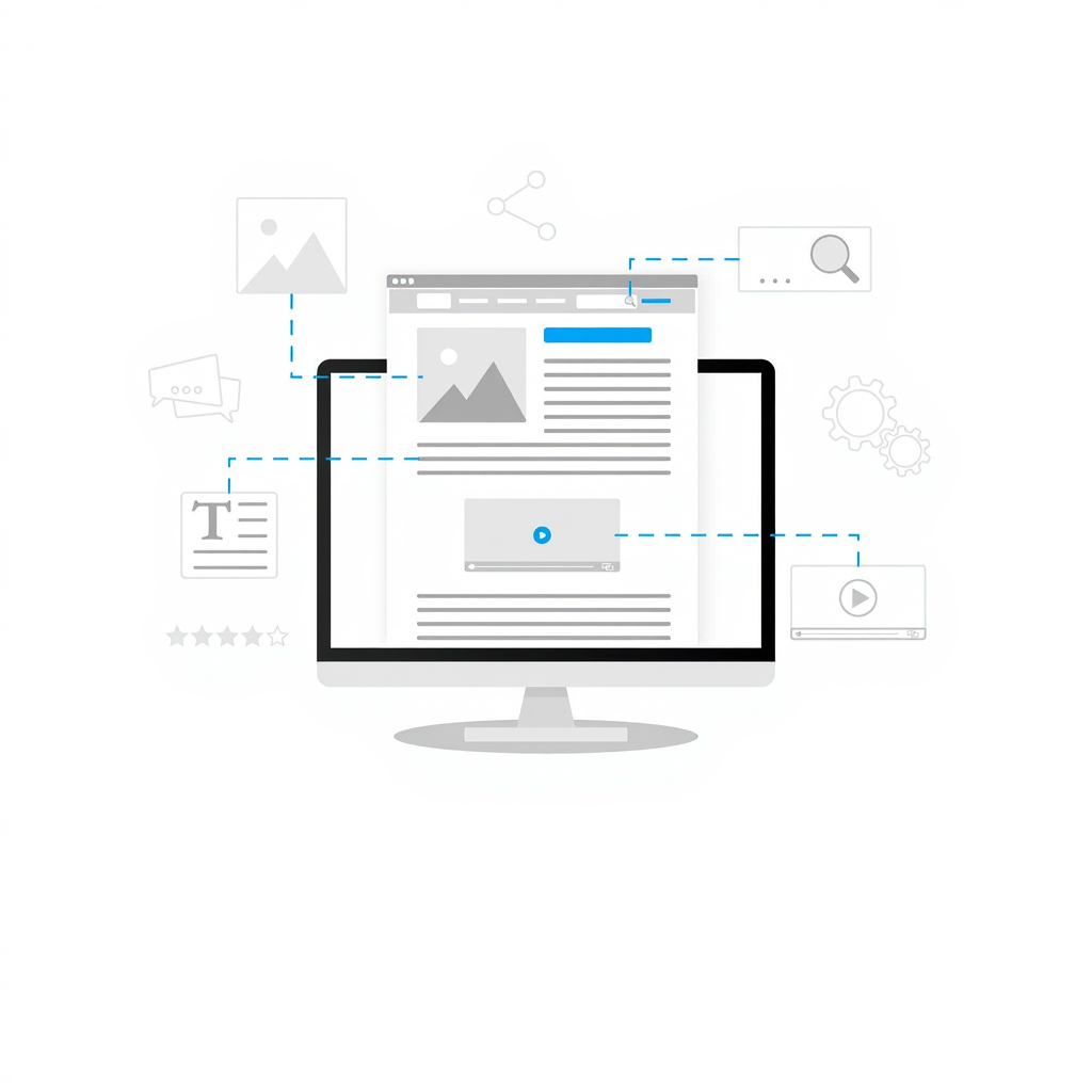 Diagram of a website showing where all of the content is intended to be placed for SEO