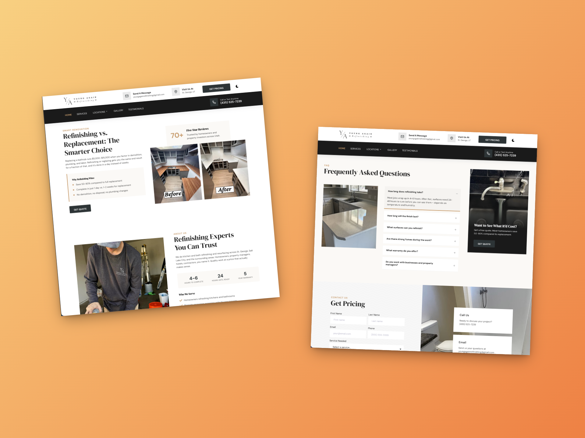 Young Again Refinishing website